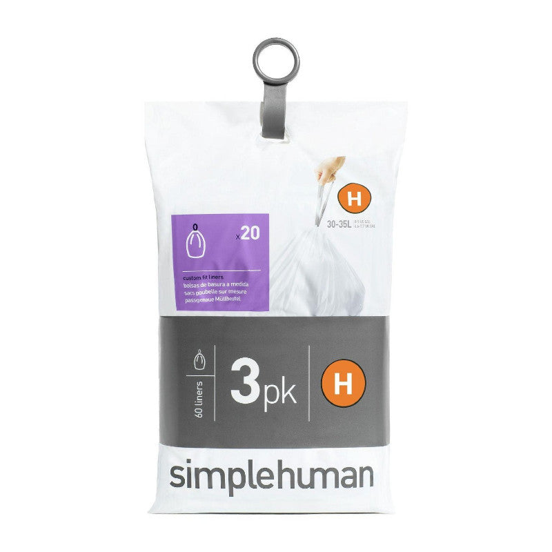 simplehuman Bin Liners 30-35L Code H - 60 Pack