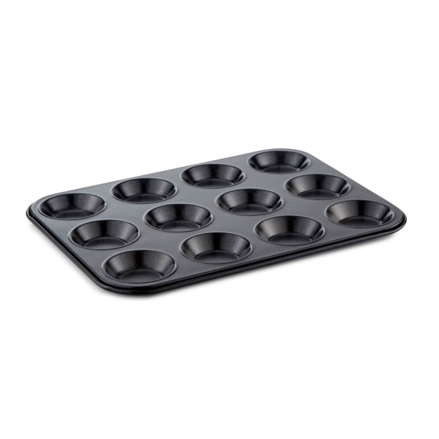 Buy Tower Precision Plus Carbon Steel 12 Hole Non Stick Shallow Muffin Tin Black Potters Cookshop