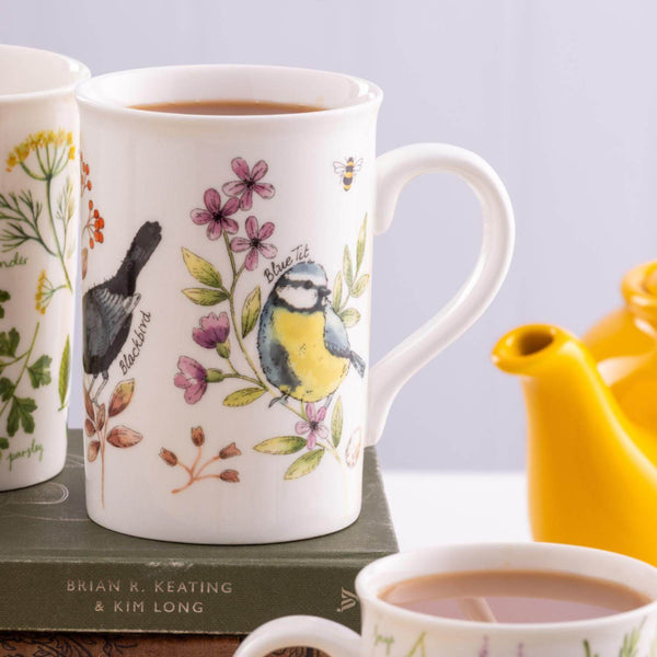 Price & Kensington Garden Birds Fine China 300ml Mug - Honeysuckle