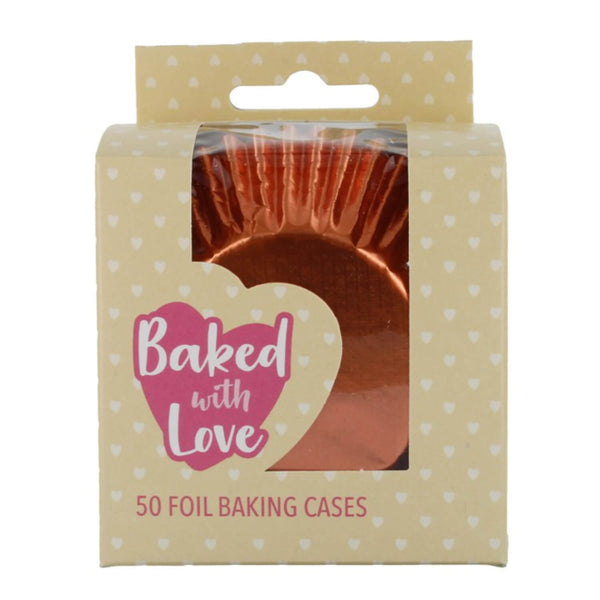 Culpitt Baked With Love Rose Gold Foil Baking Cases - Pack of 50