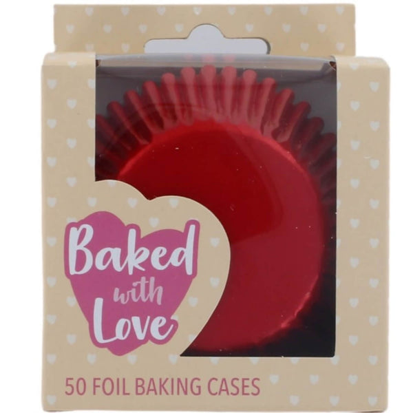 Culpitt Baked With Love Red Foil Baking Cases - Pack Of 50