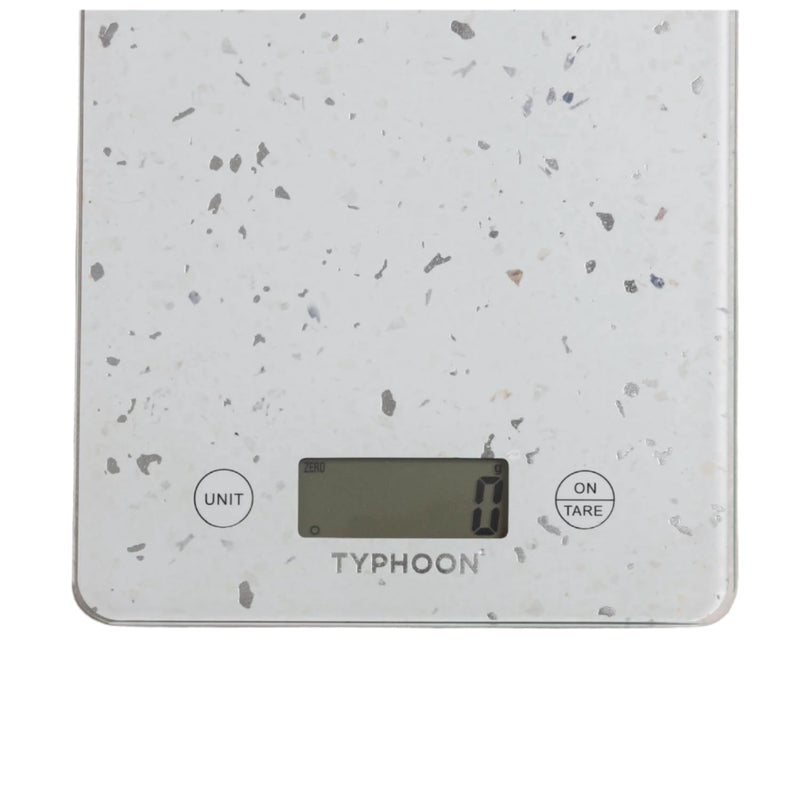 Typhoon Elements Digital Kitchen Scales - White Quartz Effect