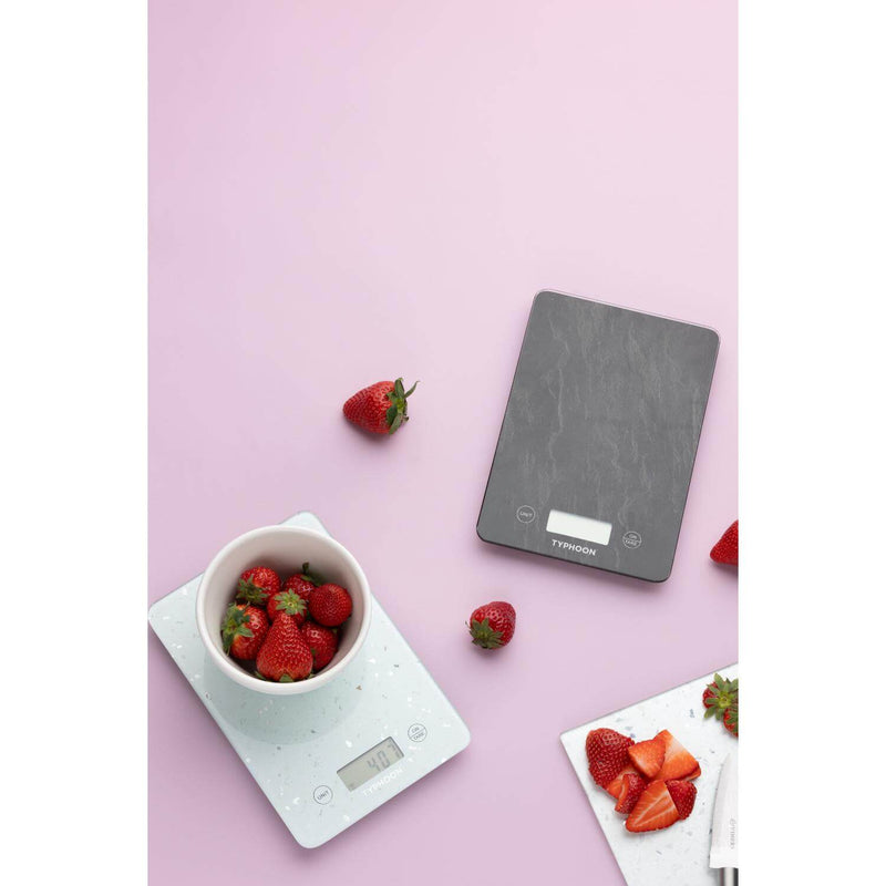 Typhoon Elements Digital Kitchen Scales - White Quartz Effect