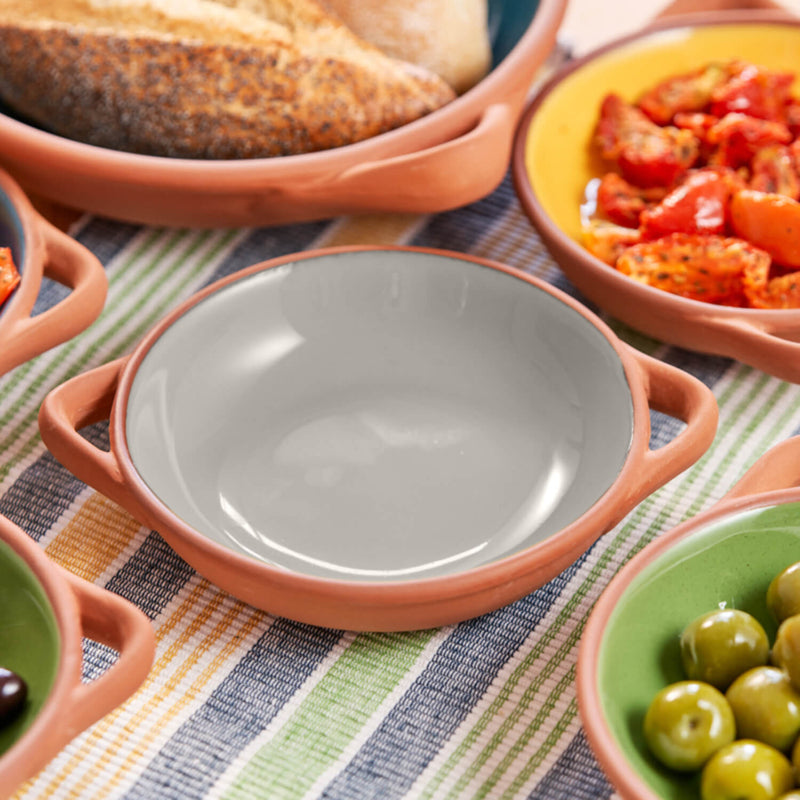 Dexam Sintra Small Glazed Terracotta Tapas Dish - Stone