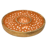 Dexam Sintra Mango Wood Spotted Chip & Dip Bowl - Ochre