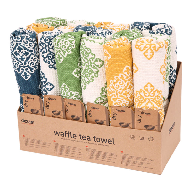 Dexam Sintra Recycled Cotton Waffle Tea Towels - Assorted Colours