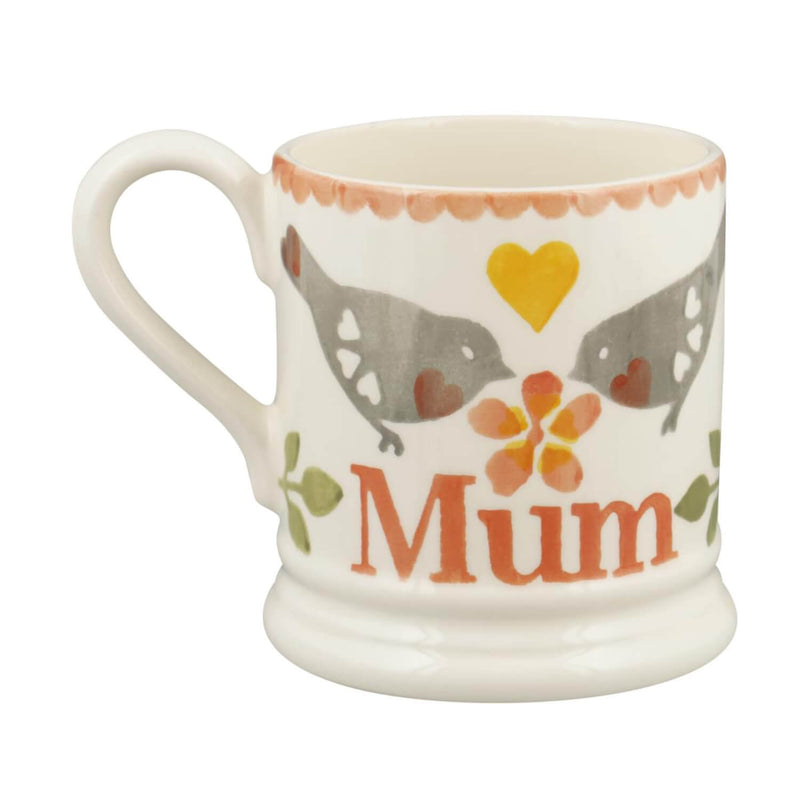 Emma Bridgewater Lovebirds Coral Half Pint Mug - Mum