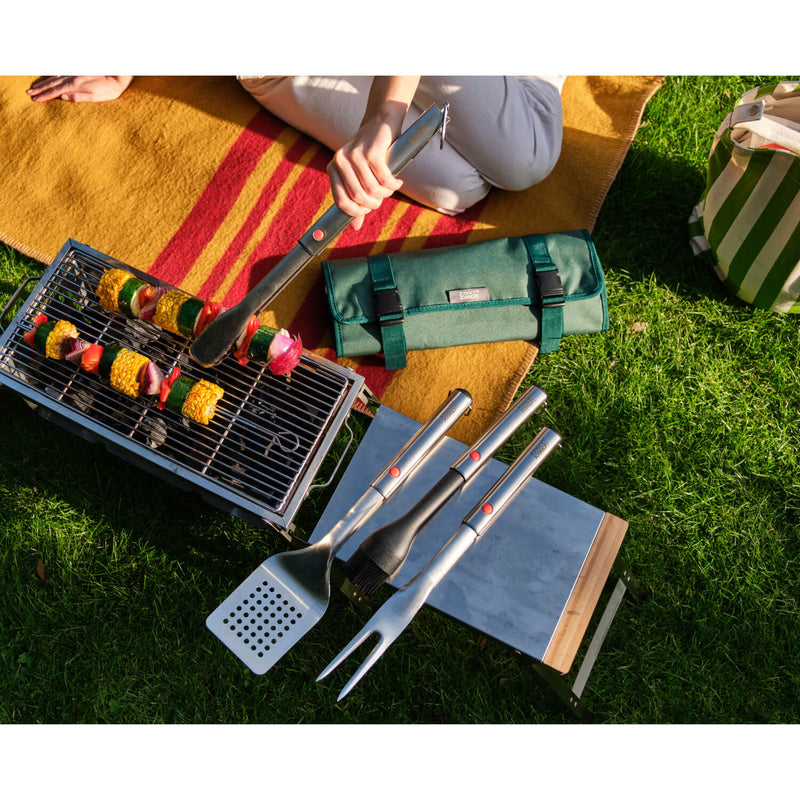 Joseph Joseph GrillOut™ Stainless Steel BBQ 3-Piece Retractable Turner, Tongs & Fork Set