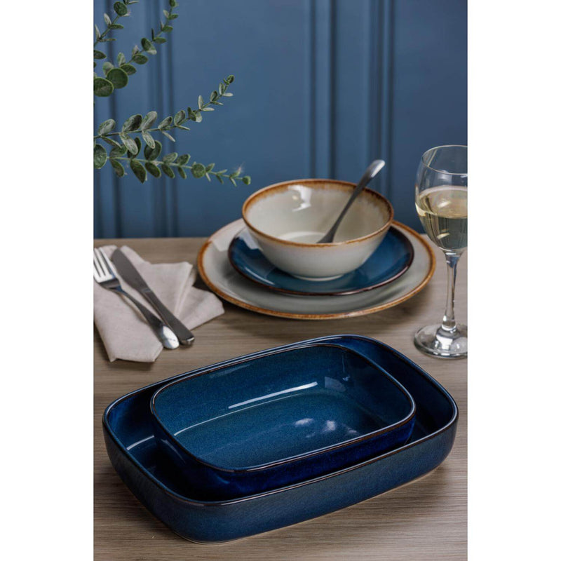 Mason Cash Reactive Blue Stoneware 23cm x 17.5cm Rectangle Dish