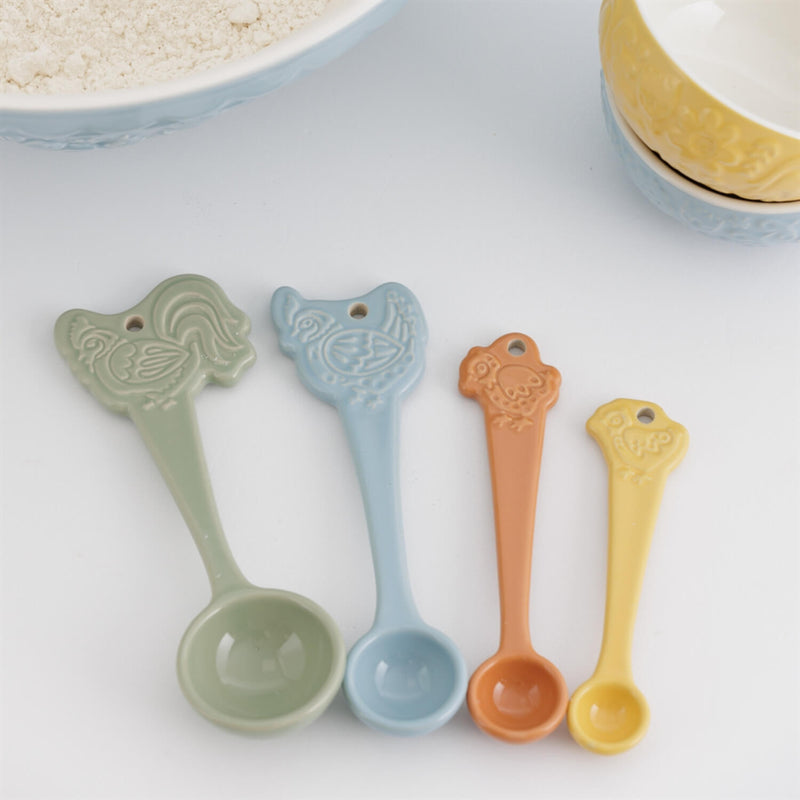 Mason Cash Stoneware Home To Roost Measuring Spoons - Set Of 4