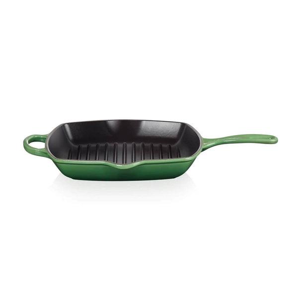 Le Creuset Signature Cast Iron 26cm Square Grillit - Bamboo Green