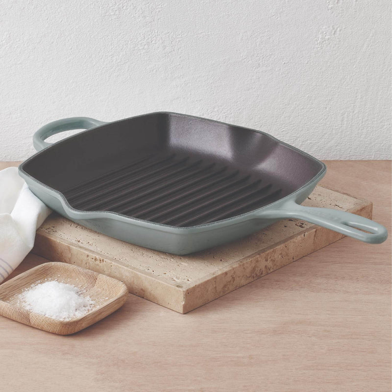 Le Creuset Signature Cast Iron 26cm Square Grillit - Sea Salt