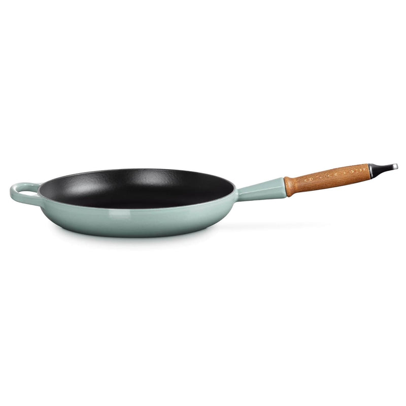 Le Creuset Signature Cast Iron 28cm Frying Pan with Wooden Handle - Sea Salt