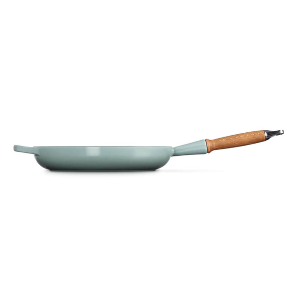 Le Creuset Signature Cast Iron 28cm Frying Pan with Wooden Handle - Sea Salt