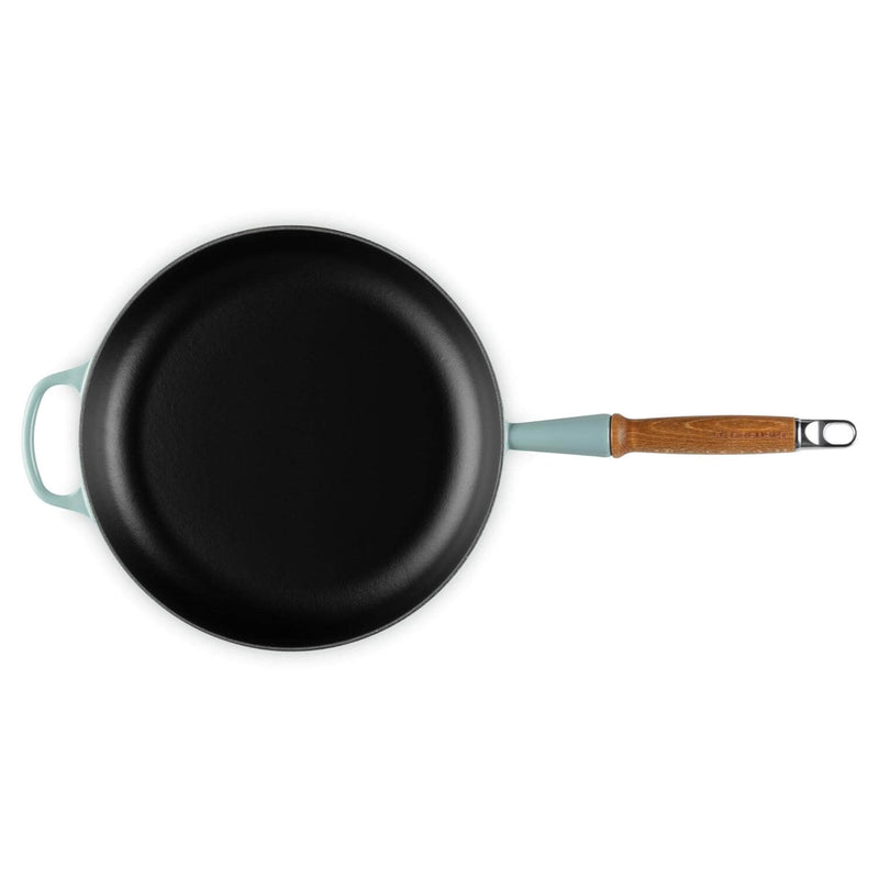 Le Creuset Signature Cast Iron 28cm Frying Pan with Wooden Handle - Sea Salt