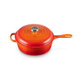 Le Creuset Signature 26cm Cast Iron Cassadou with Handle - Volcanic