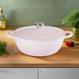 Le Creuset Signature Cast Iron 24cm Soup Pot - Shell Pink