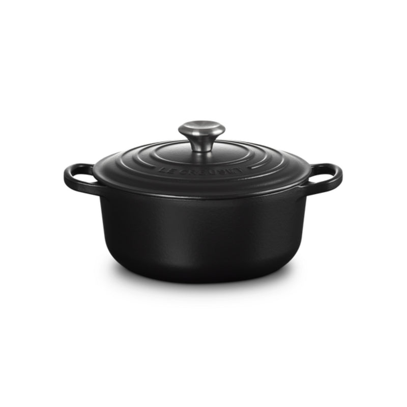 Le Creuset Signature Cast Iron 20cm Round Casserole - Satin Black