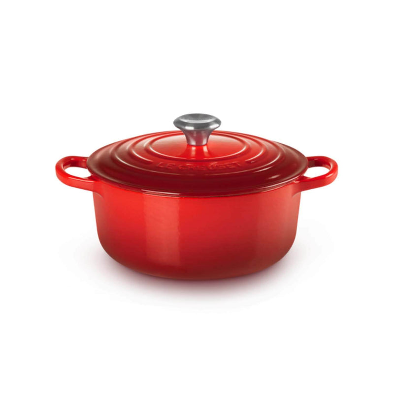 Le Creuset Signature Cast Iron 22cm Round Casserole - Cerise