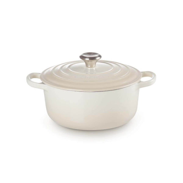 Le Creuset Signature Cast Iron 22cm Round Casserole - Meringue