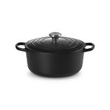 Le Creuset Signature Cast Iron 26cm Round Casserole - Satin Black