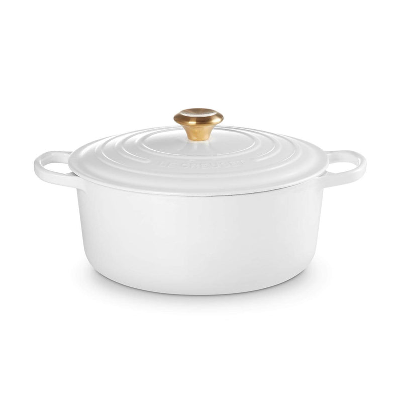 Le Creuset Signature Cast Iron 28cm Round Casserole - White