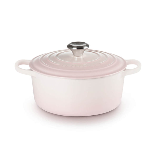 Le Creuset Signature Cast Iron 28cm Round Casserole - Shell Pink