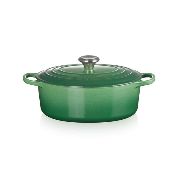 Le Creuset Signature Cast Iron 27cm Oval Casserole - Bamboo Green