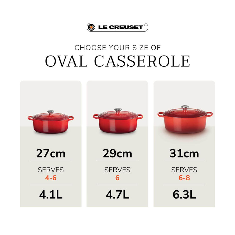 Le Creuset Signature 27cm Cast Iron Oval Casserole - Sea Salt