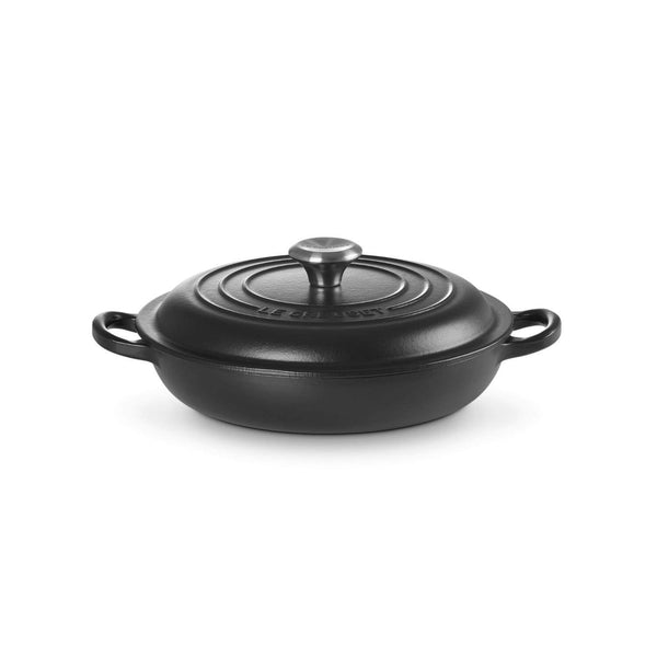 Le Creuset Signature Cast Iron 22cm Shallow Casserole - Satin Black