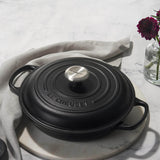 Le Creuset Signature Cast Iron 22cm Shallow Casserole - Satin Black