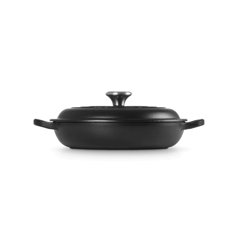 Le Creuset Signature Cast Iron 22cm Shallow Casserole - Satin Black