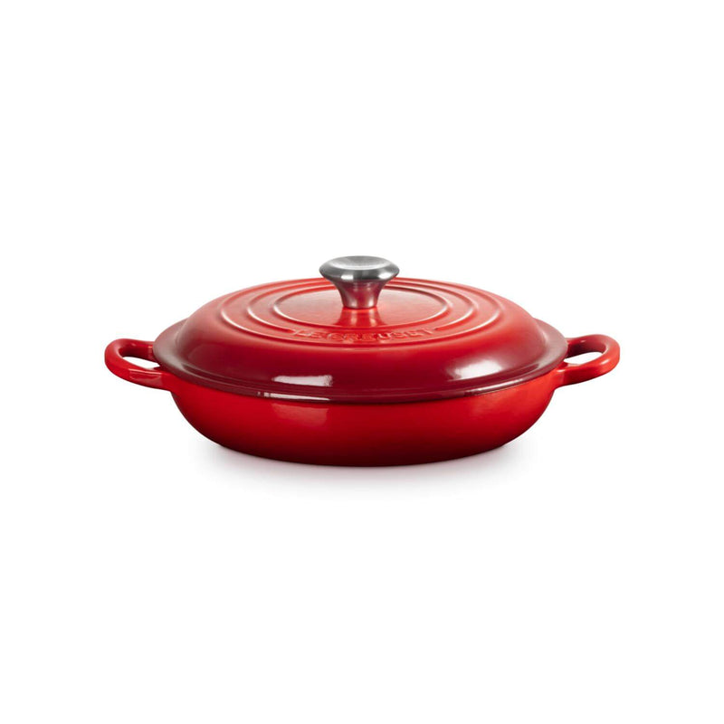 Le Creuset Signature Cast Iron 22cm Shallow Casserole - Cerise