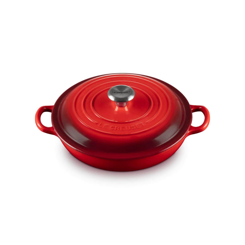 Le Creuset Signature Cast Iron 22cm Shallow Casserole - Cerise