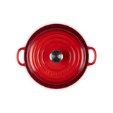 Le Creuset Signature Cast Iron 22cm Shallow Casserole - Cerise