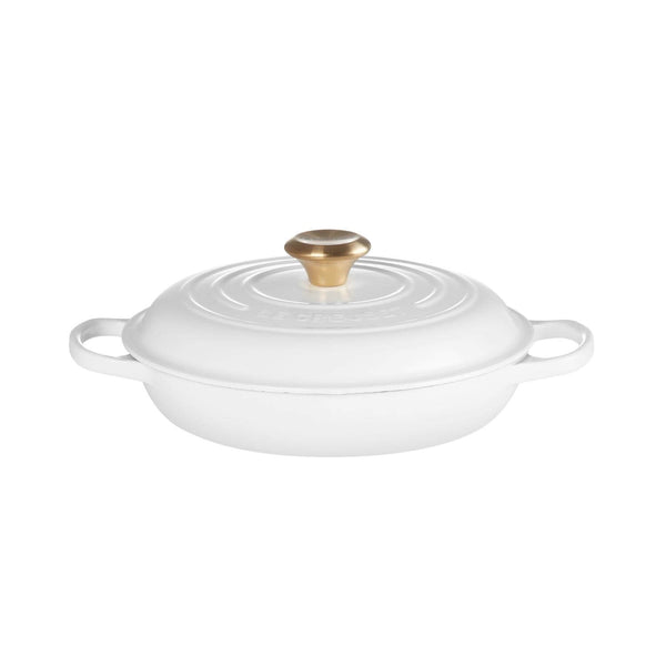 Le Creuset Signature Cast Iron 26cm Shallow Round Casserole - White