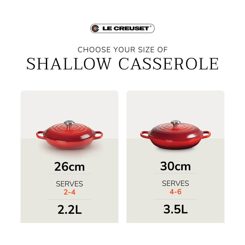 Le Creuset Signature Cast Iron 26cm Shallow Casserole - Sea Salt