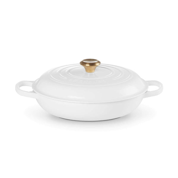 Le Creuset Signature Cast Iron 30cm Shallow Round Casserole - White