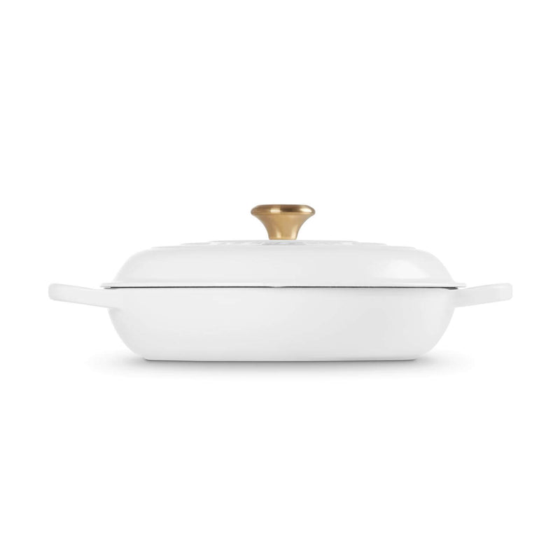 Le Creuset Signature Cast Iron 30cm Shallow Round Casserole - White