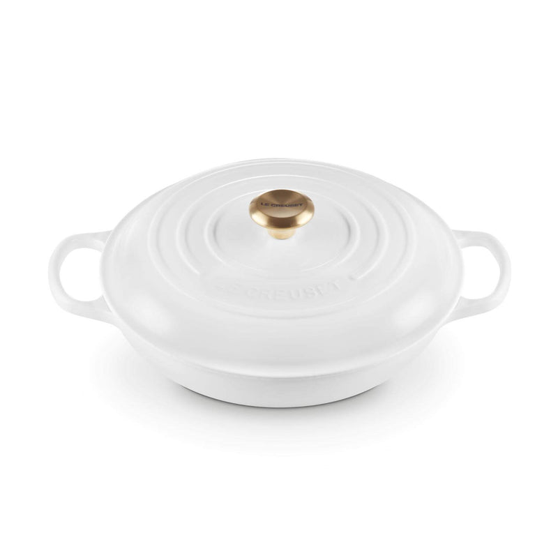 Le Creuset Signature Cast Iron 30cm Shallow Round Casserole - White