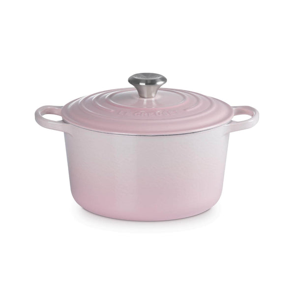 Le Creuset Signature Cast Iron 24cm Deep Round Casserole - Shell Pink