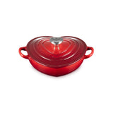 Le Creuset Cast Iron  Heart Shape Dish with Lid - Cerise