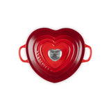 Le Creuset Cast Iron  Heart Shape Dish with Lid - Cerise