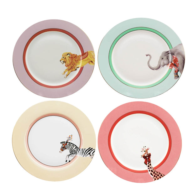 Yvonne Ellen 4-Piece Fine China Dinner Plates - Animal