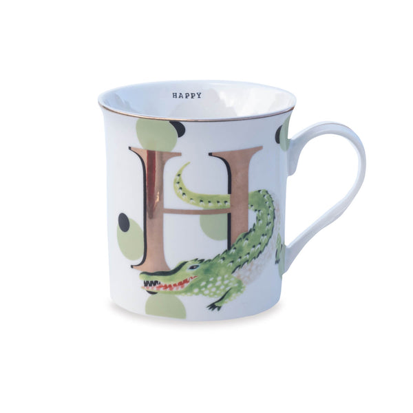 Yvonne Ellen Bone China 330ml Alphabet Mug - H