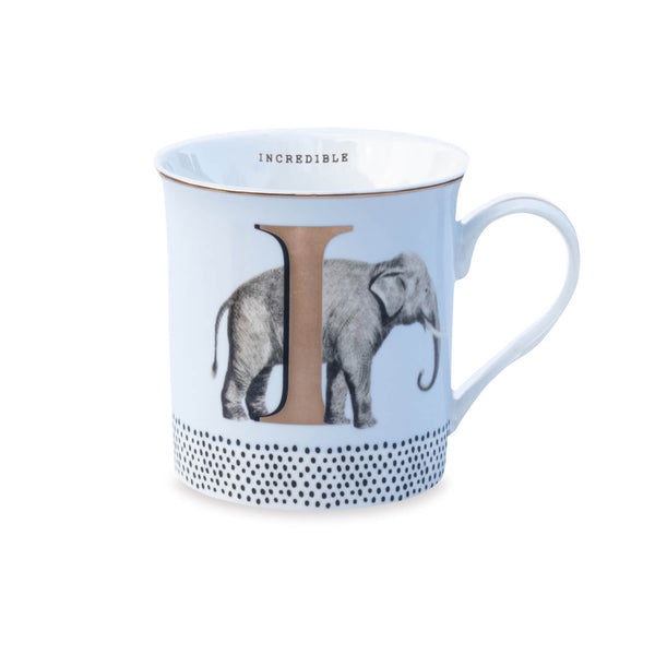 Yvonne Ellen Bone China 330ml Alphabet Mug - I