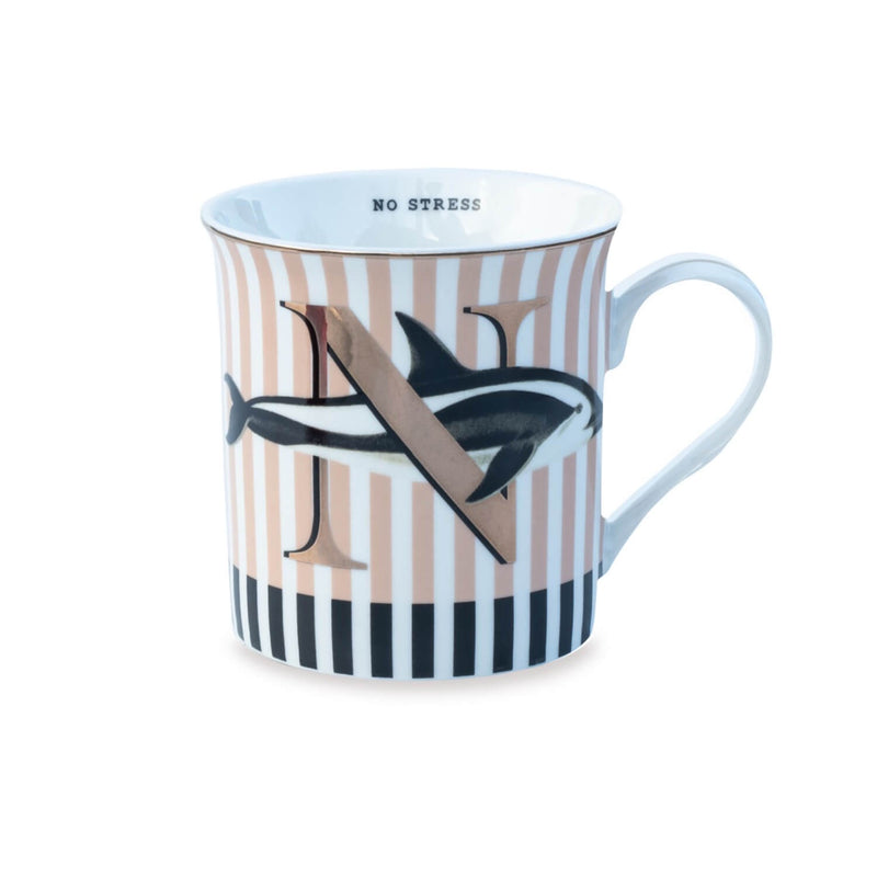 Yvonne Ellen Bone China 330ml Alphabet Mug - N