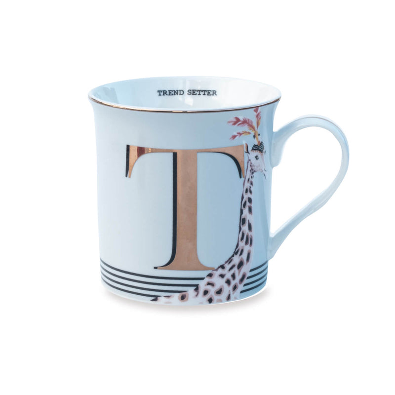 Yvonne Ellen Bone China 330ml Alphabet Mug - T