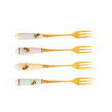 Yvonne Ellen Set Of 4 Cake Forks With China Handles - Bee