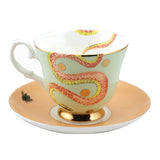 Yvonne Ellen Fine China Teacup & Saucer - Snakey